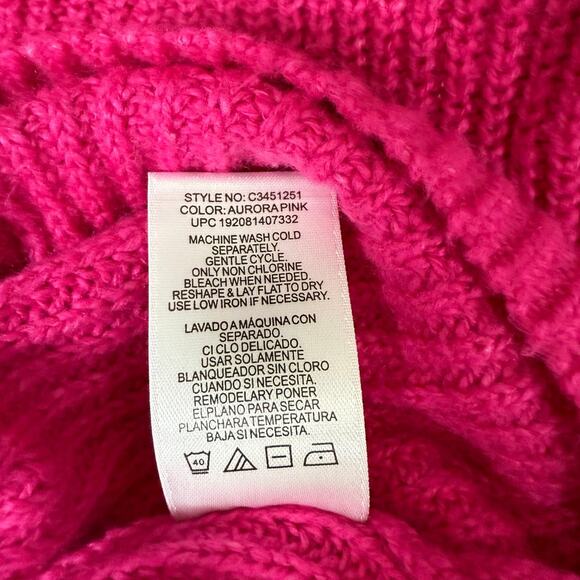 Vince Camuto Hot Pink Textured Dot Sleeve Sweater Women’s Size Small - Picture 9 of 12